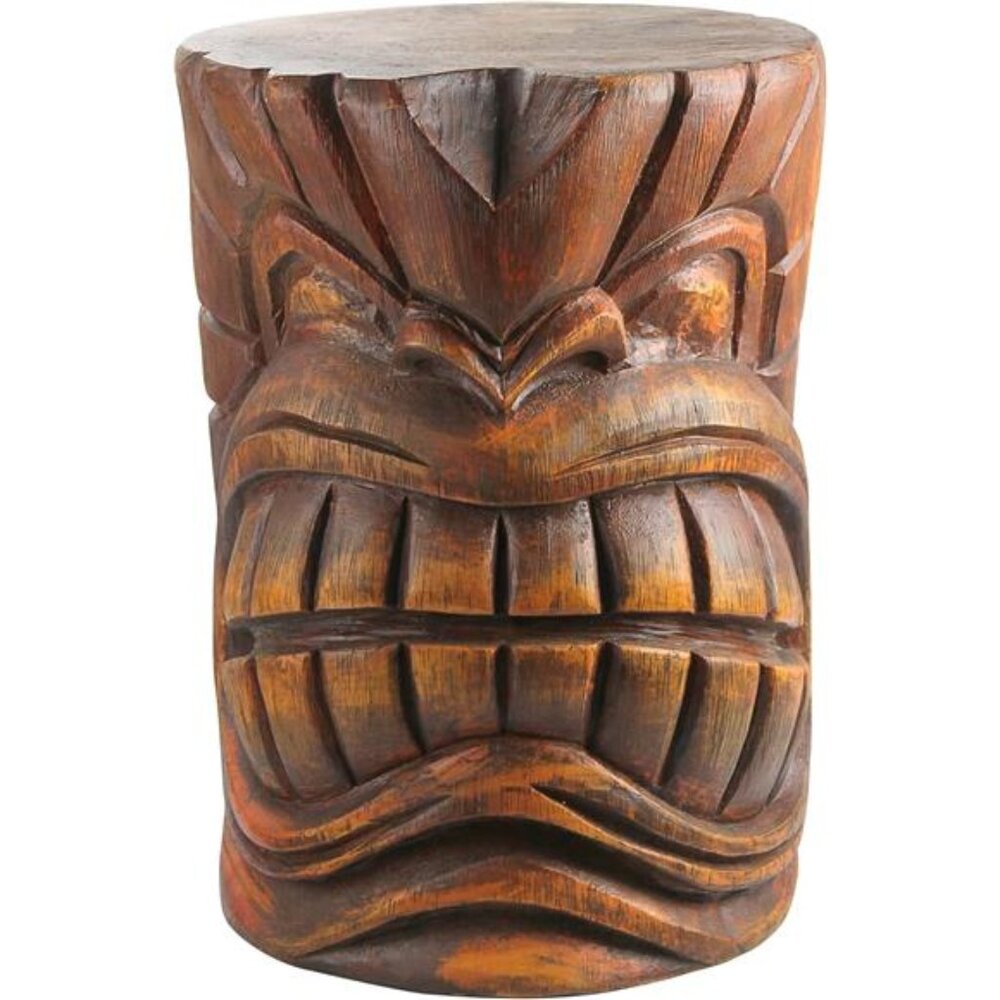 Design Toscano Grand Tiki Face Kanaloa Teeth Indoor/Outdoor Side Table Statue